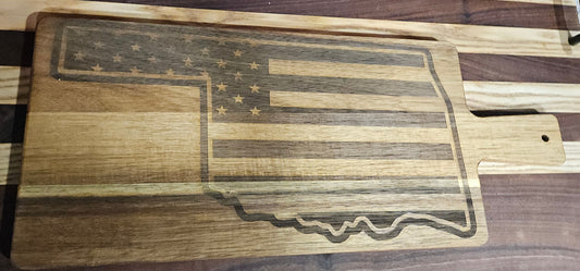 Large Decorative Oklahoma USA Shaped Flag Cutting Board